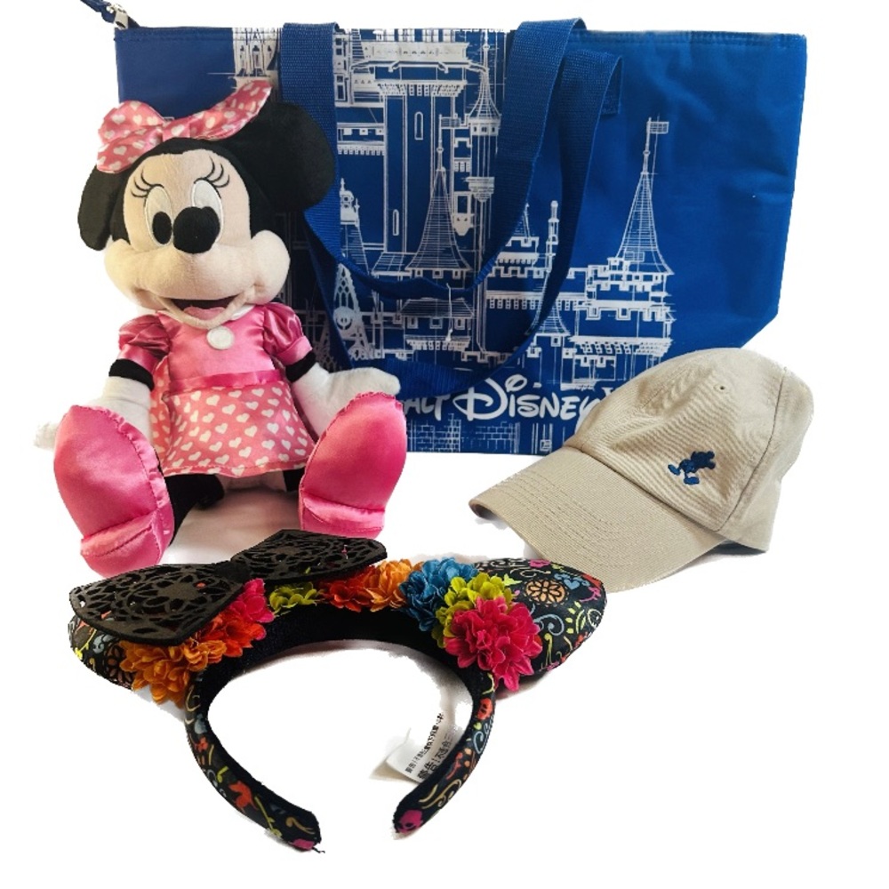 Disney Parks BUNDLE: Minnie Mouse, Coco Ears, insulated Bag, & Mickey cap